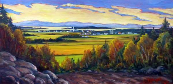 Pour quelques arpents de terre
huile, 18x36 po