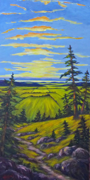 un peu plus haut, un peu plus loin  
huile 24x48